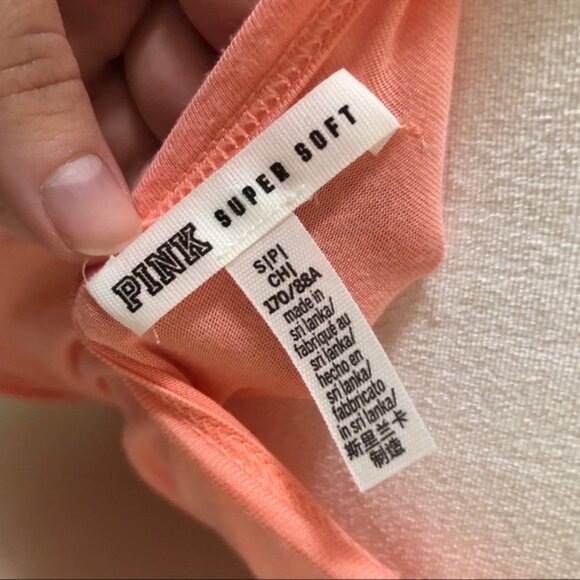 Victoria's Secret PINK | Coral Super Soft Cold Shoulder Cut Out Tee | Size Small - Picture 8 of 11